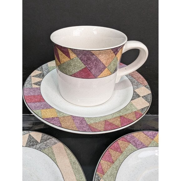 Studio Nova Palm Desert Y 2216 Flat Coffee Cup with Saucer Plus 2 Extra Saucer - Picture 2 of 7
